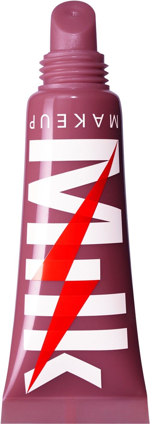 Rosa Tube mit rotem Blitz und weißem Text, wahrscheinlich Lipgloss oder Kosmetikprodukt.