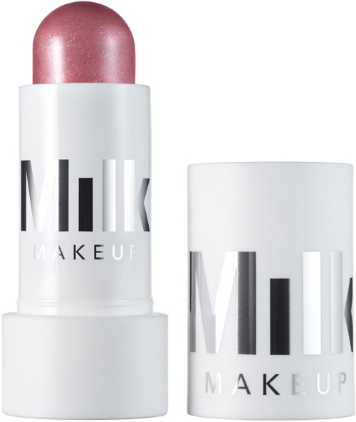 Hellrosa schimmernder Make-up-Stift und passender Behälter mit Milk Makeup-Logo.