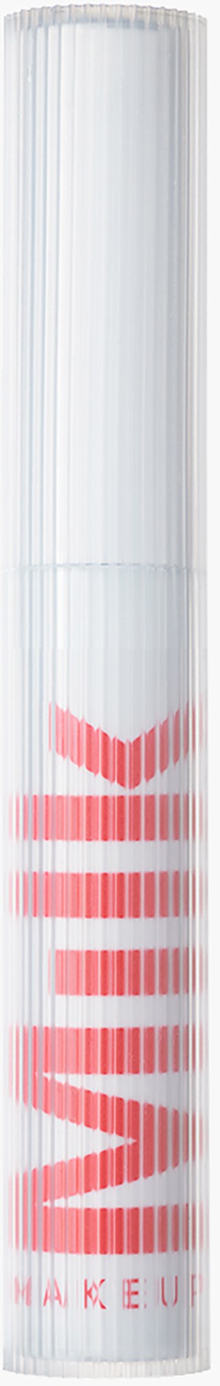 En lang, hvit, sylinderformet sminkeprodukt med rosa tekst som sier 'WAVES'.