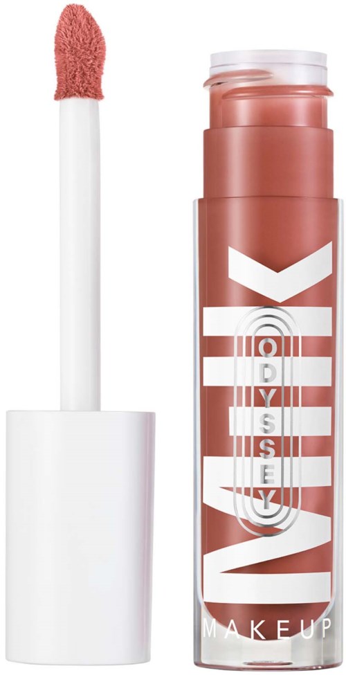 Leppeglansbeholder med rosa applikator og merket 'Makeup My Way'.
