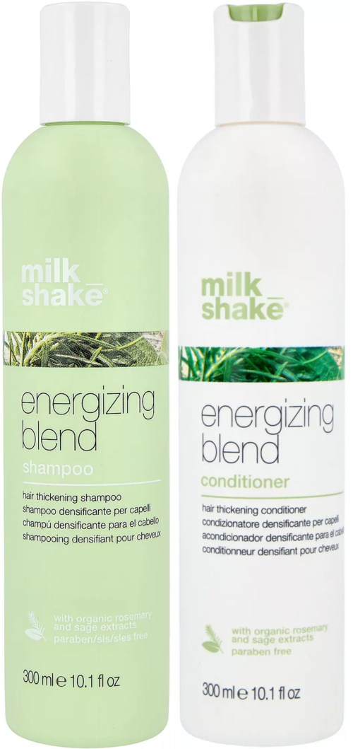 Kaksi Milk Shake -merkkistä hiustenkasvattavaa shampoota ja hoitoainetta, 300 ml.