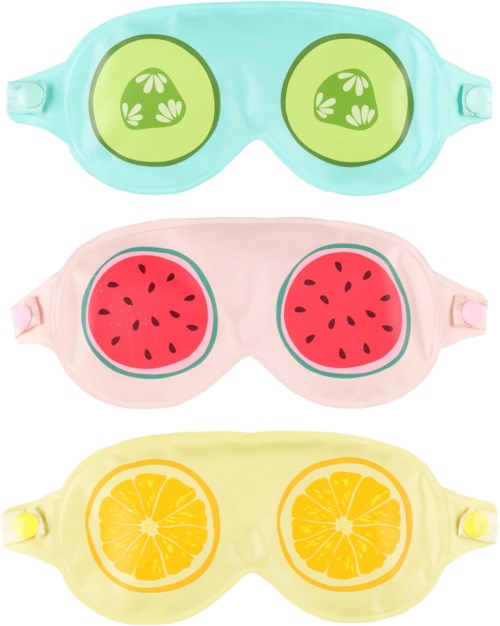 Farverige briller med frugtmotiver: vandmelon, citron og en anden frugt. Sjov og lys til sommer.