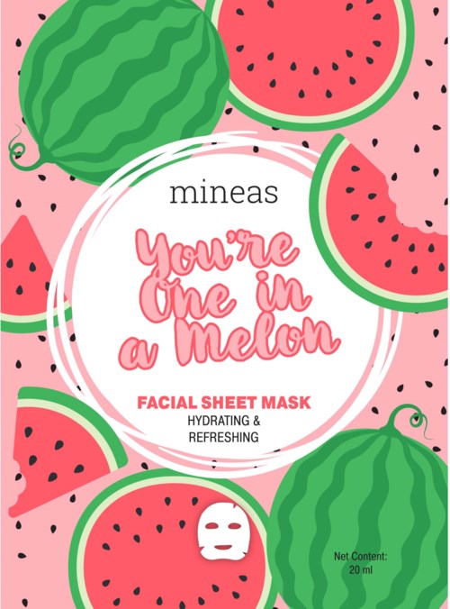 Mineas Facial Sheet Mask Hydrating And Refreshing You'Re One In A Melon White