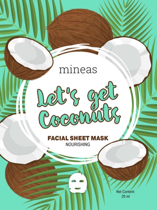 Mineas Facial Sheet Mask Nourishing Let'S Get Coconuts White