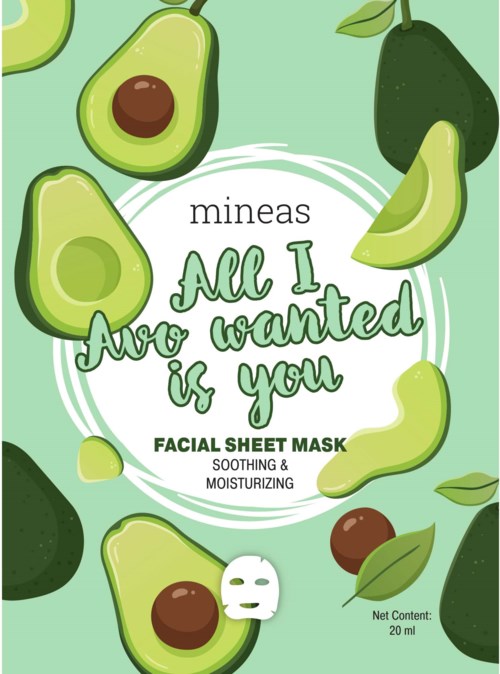 Mineas Facial Sheet Mask Soothing And Moisturizing All I Avo Wanted Is You White
