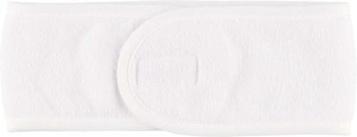 A white band with a sliding mechanism, likely a wristband or sports strap.
