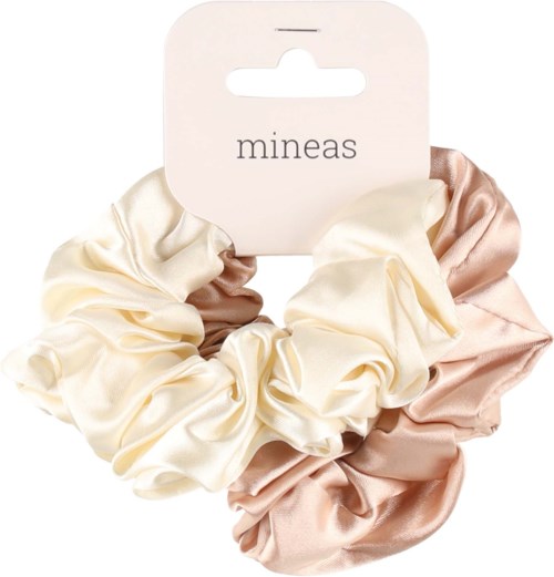 Mineas Scrunchie satin 2 pcs Cream/beige