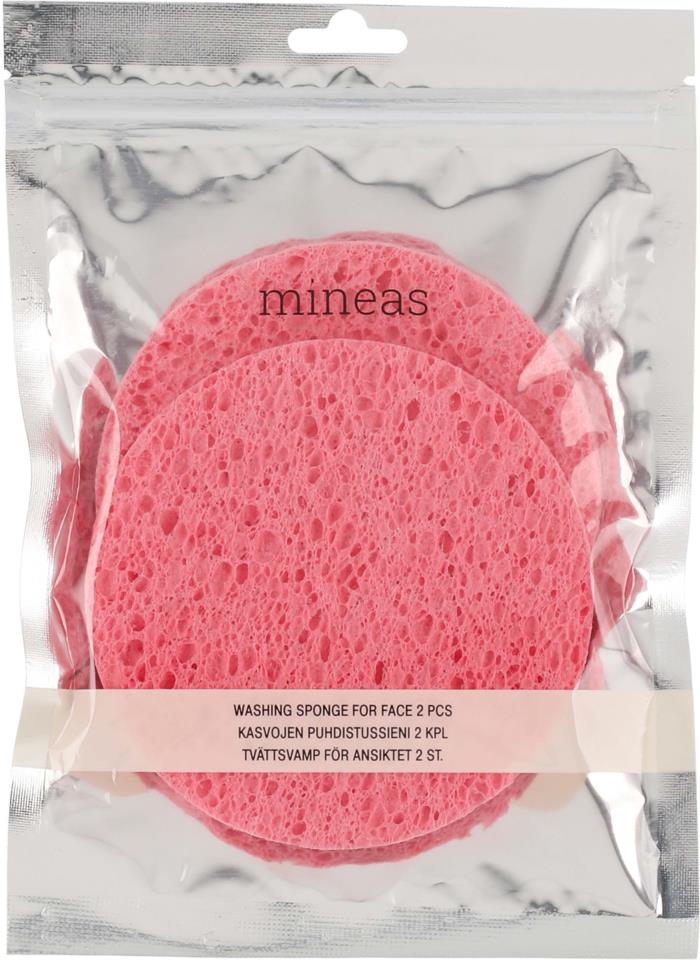 Mineas Washing Sponge For Face Hot Pink 2 pcs