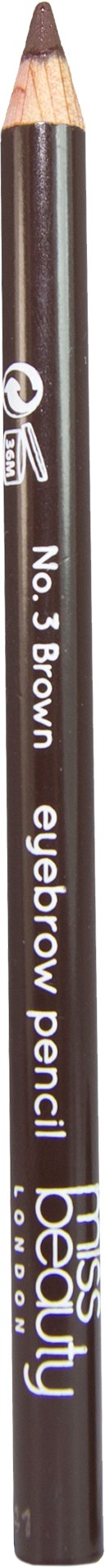 En mörkbrun ögonbrynspenna märkt 'eeybrow pencil' med spetsad spets.