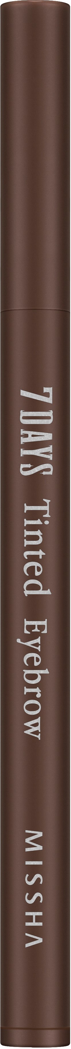 A brown eyebrow pencil labeled '7YEARS Tinted Eyebrow MISHIA'.
