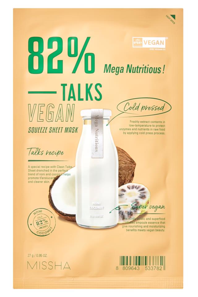 Missha Talks Vegan Squeeze Sheet Mask Mega Nutritious 27 g