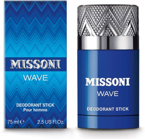 Biała kulka dezodorantu z zygzakami. Nazywa się Missoni Wave.