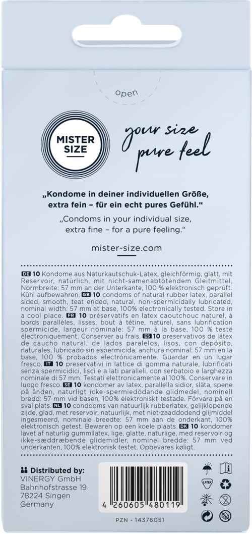 Mister Size Pure Feel Condoms Size 57