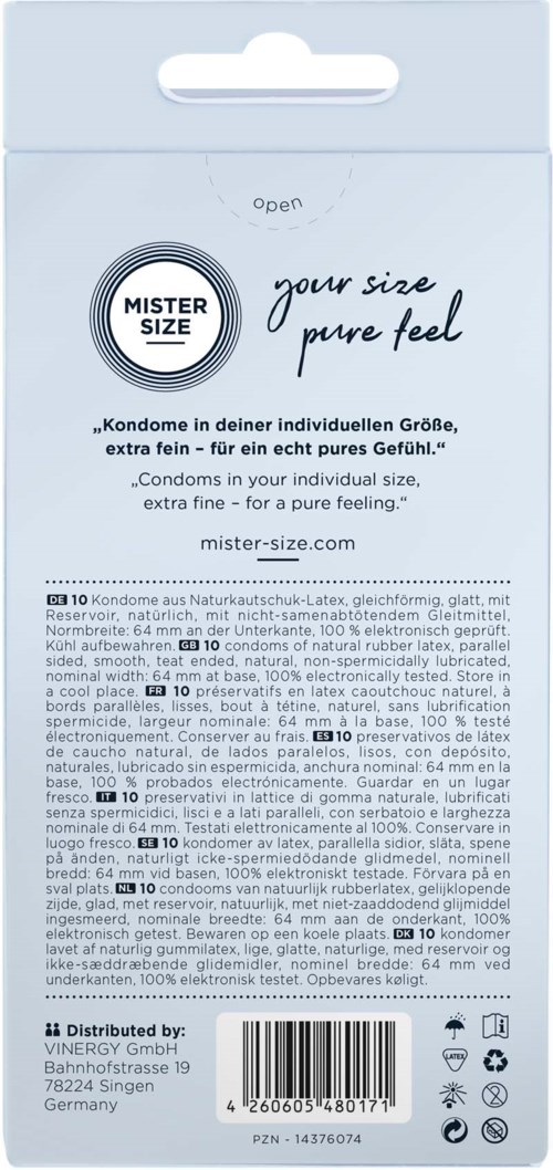 Mister Size Pure Feel Condoms Size 64