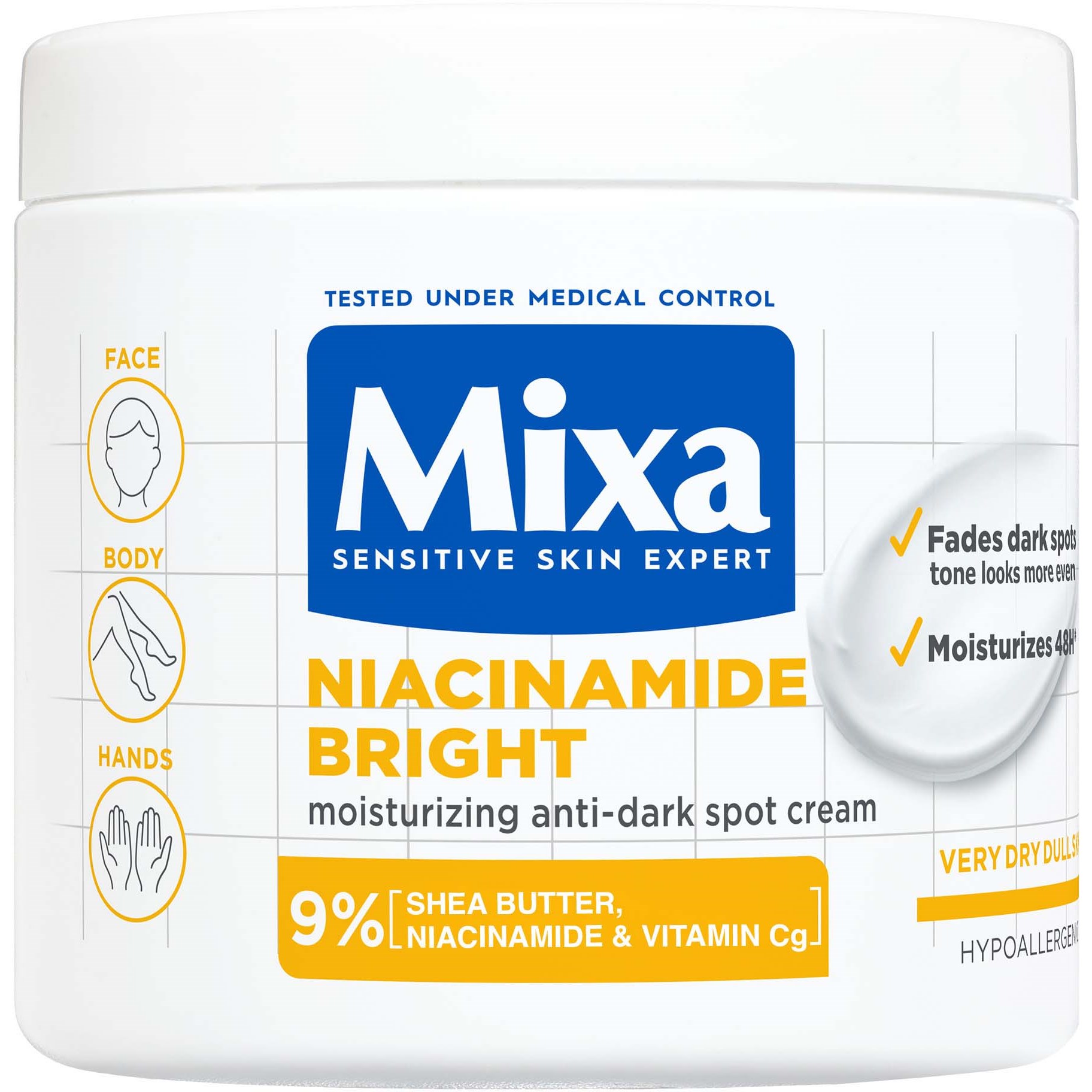 Mixa Niacinamide Bright Moisturizing Anti-Dark Spot Cream 400 ml