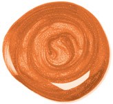 En ljus orange spiral med en liten vit båge längst ner till höger.