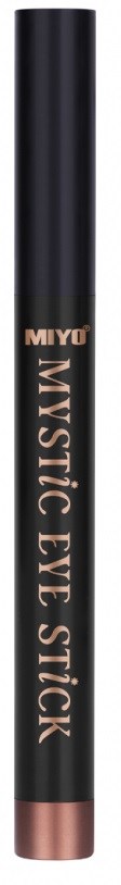 A black eye stick with rose gold writing that says 'MIYO MYSTIC EYE STICK'.