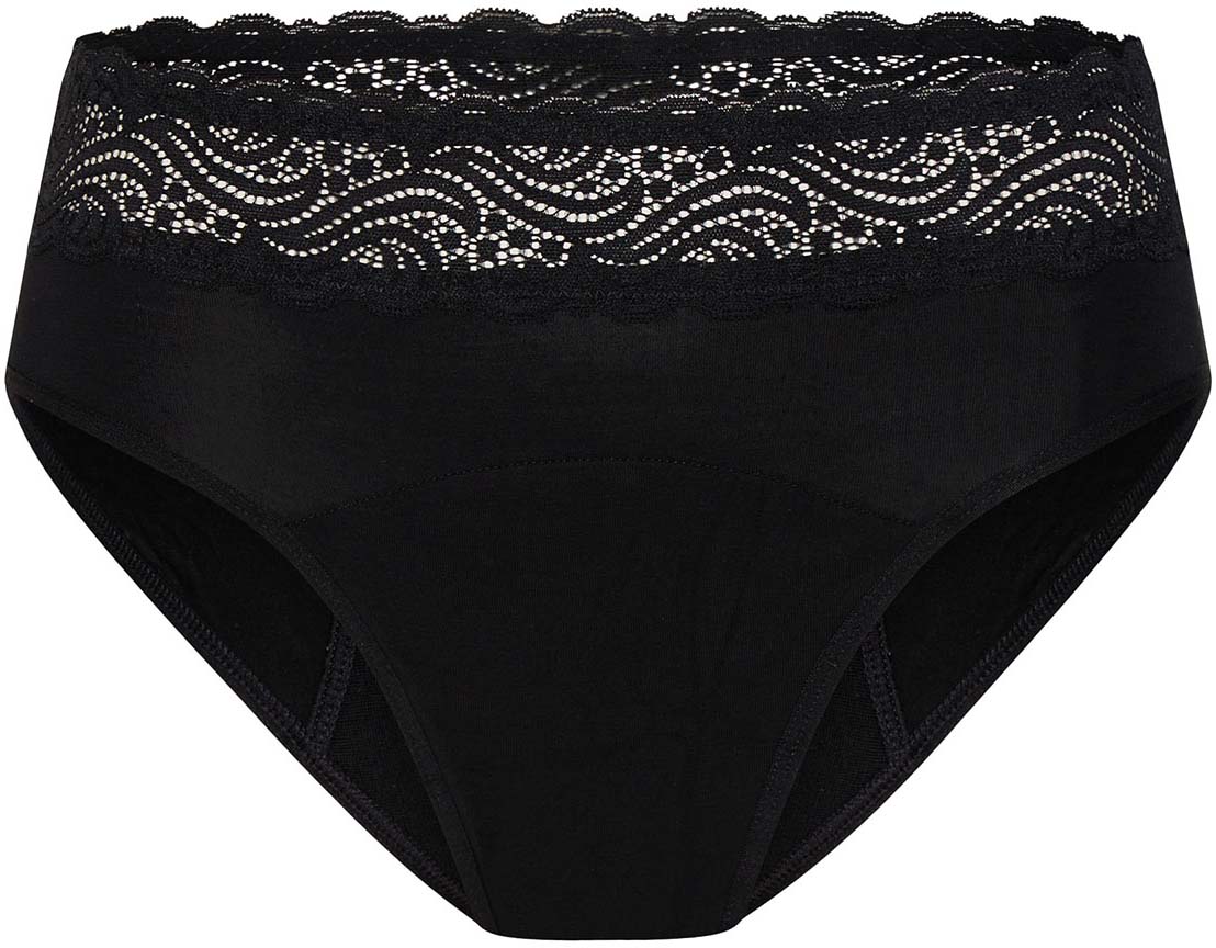 Modibodi Sensual Hi Waist Bikini Heavy-Overnight Black 26 XXXXXXL