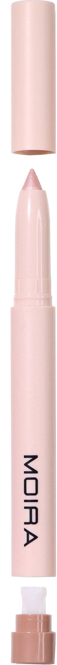 A pink makeup pen with a cap, showing its brush tip, used for cosmetic application.