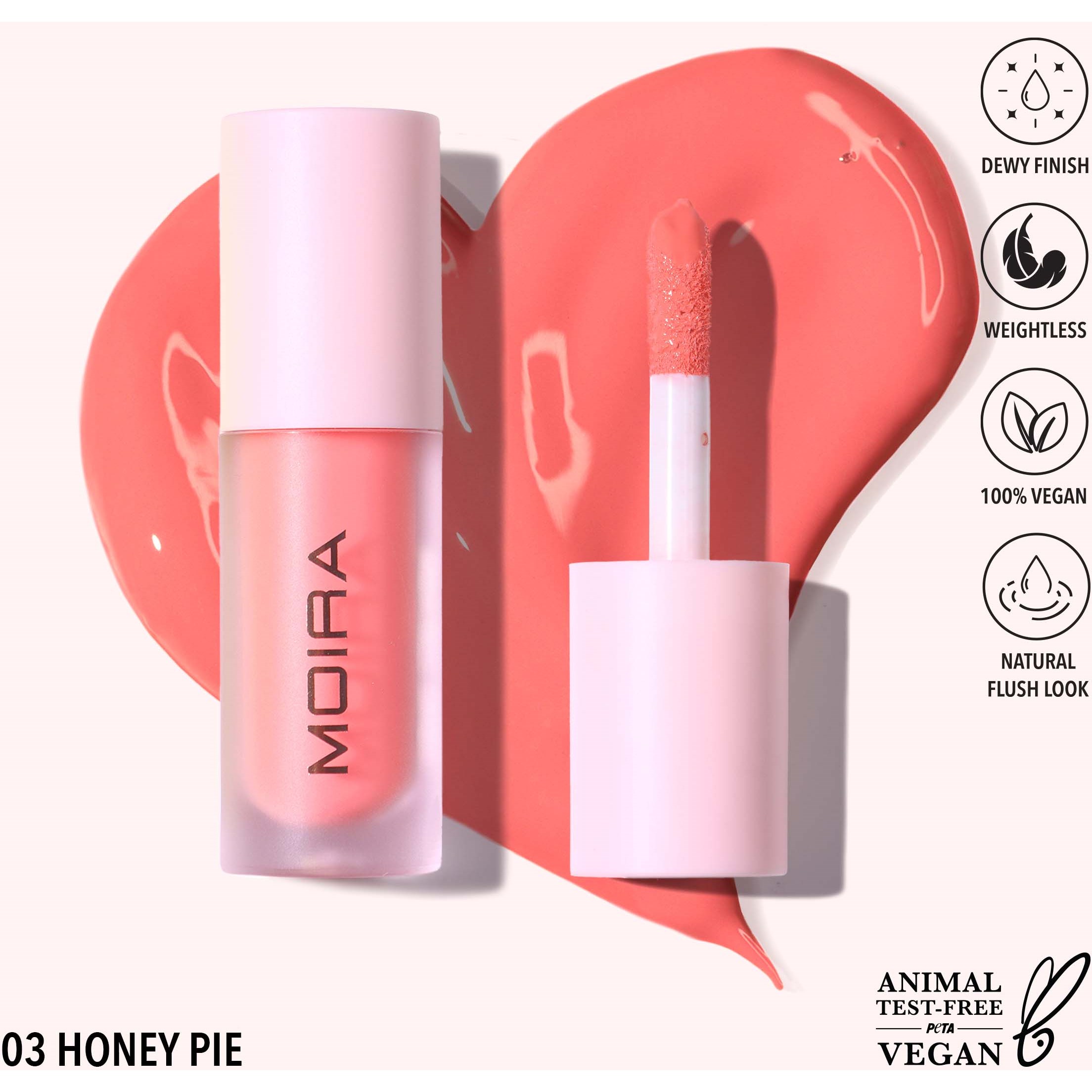 Alternativ bild 1 för Moira Love Steady Liquid Blush 003 Honey Pie 4,9 g