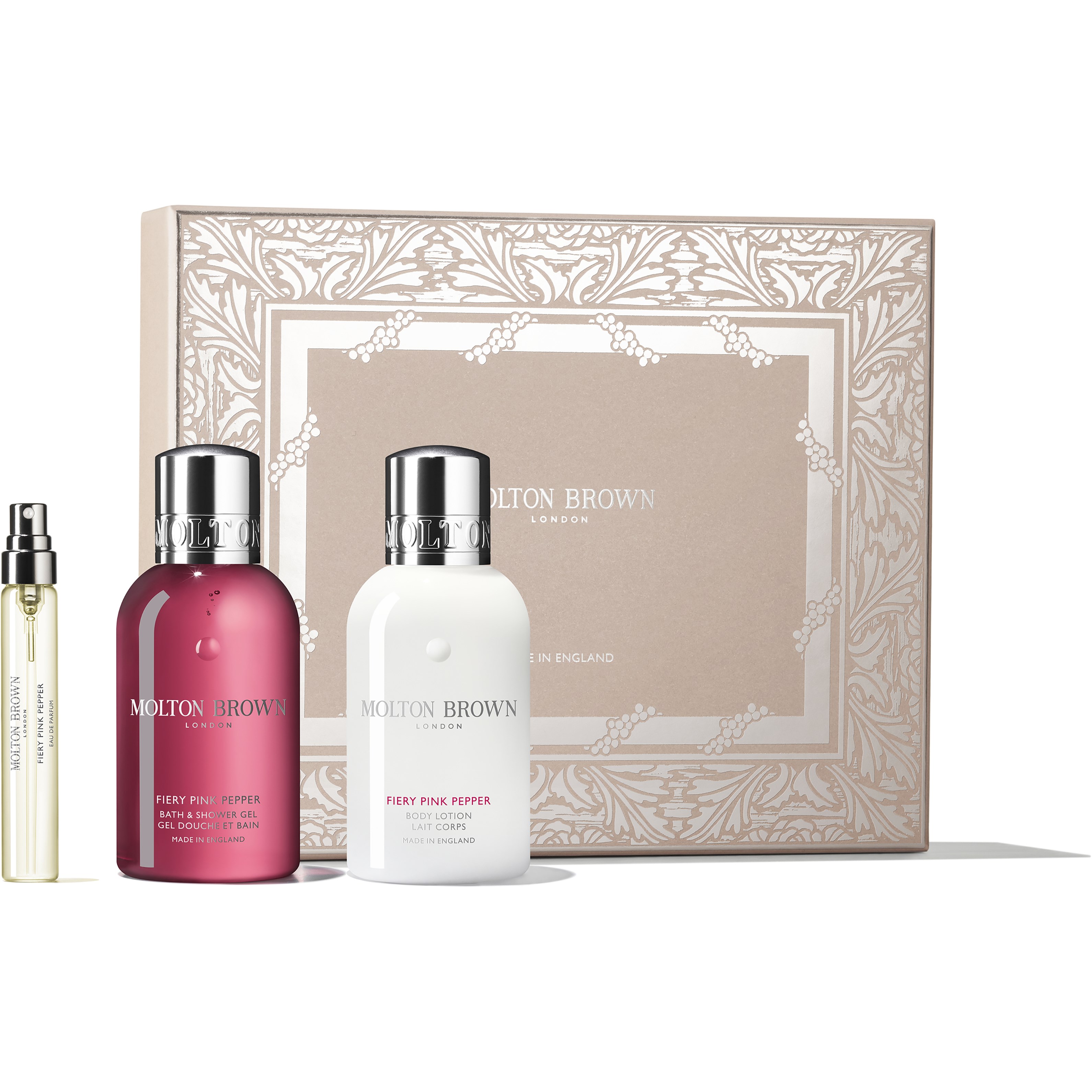 Molton Brown Gift Set Pink Pepper Travel Set (7.5 ml + 2 x 100 ml)