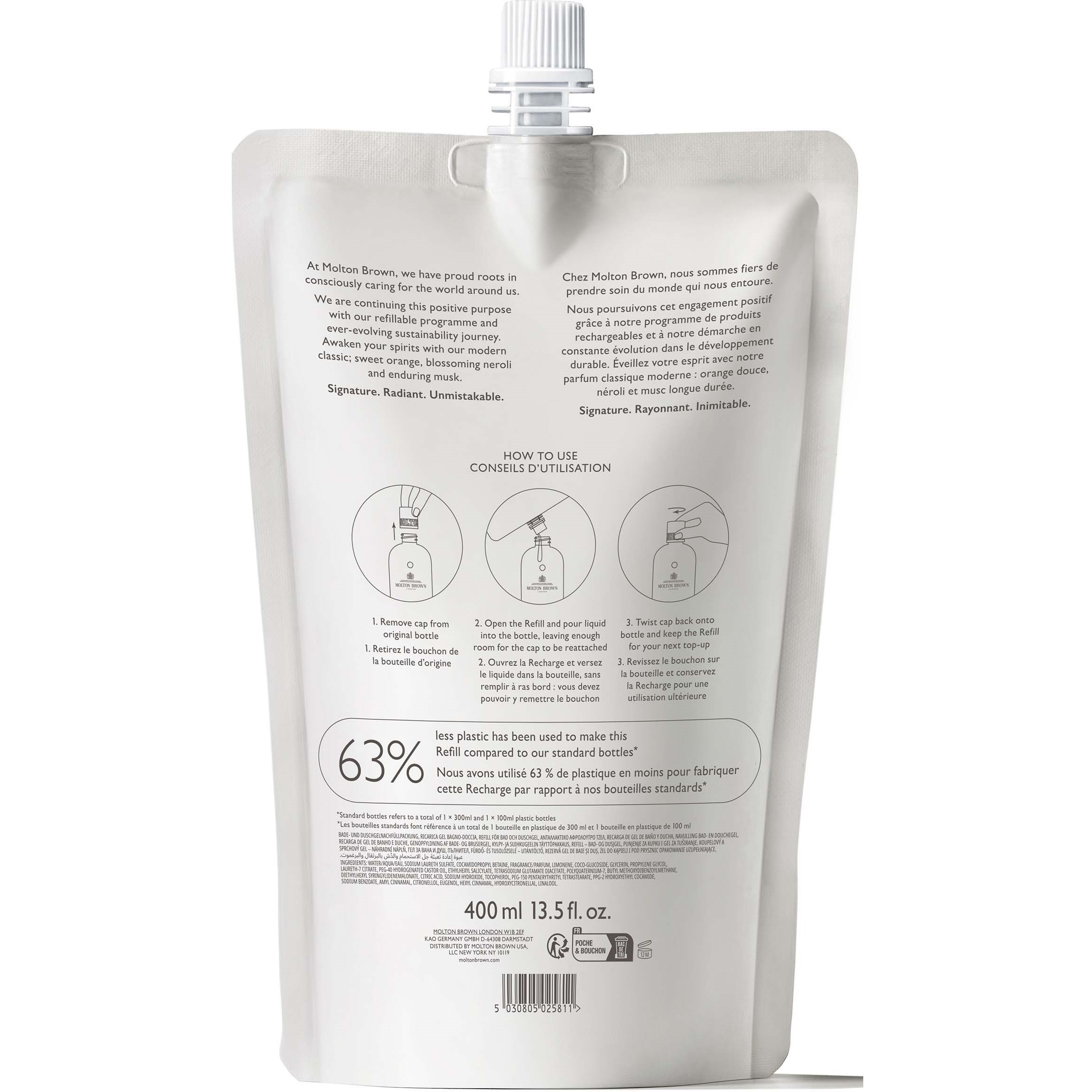 Alternativ bild 1 för Molton Brown Orange & Bergamot Bath & Shower Gel Refill Pouch 400 ml