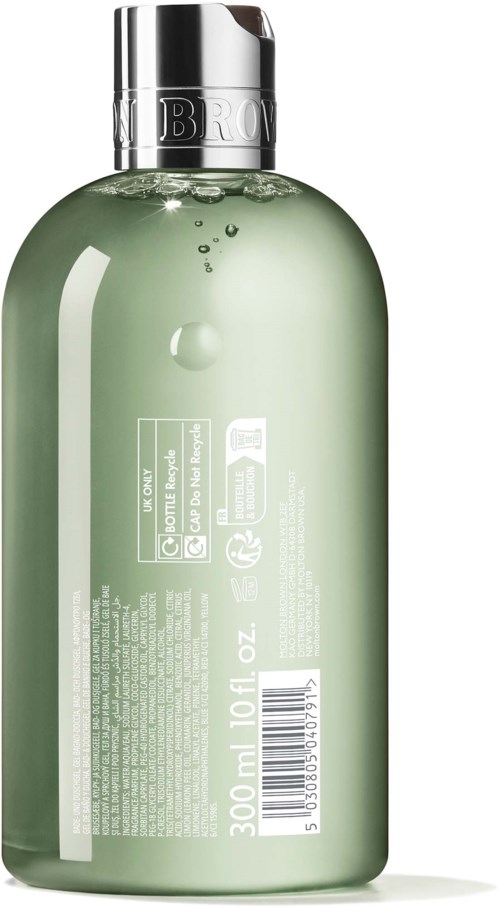 En grön flaska med silverlock, märkt 'BROW' och innehållande 300 ml vätska.