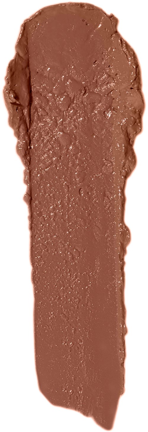 A smear of brown makeup or face paint on a white background.