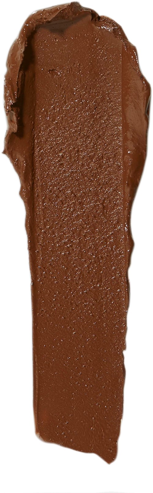 A long, uneven smear of brown chocolate spread on a white background.
