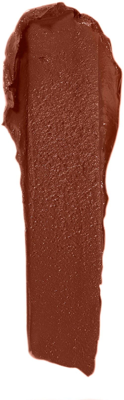 A smear of brownish-red makeup or paint with rough, uneven edges and a smooth center.