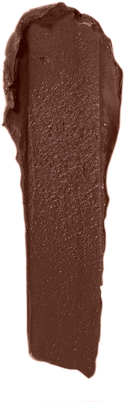 A long, uneven strip of chocolate spread on a white surface.