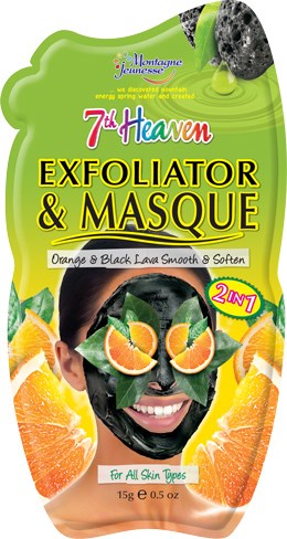 Oransje og svart ansiktsmaske med sitrusfrukter, som fremmer mykgjøring og glatt hud, passer til alle hudtyper.