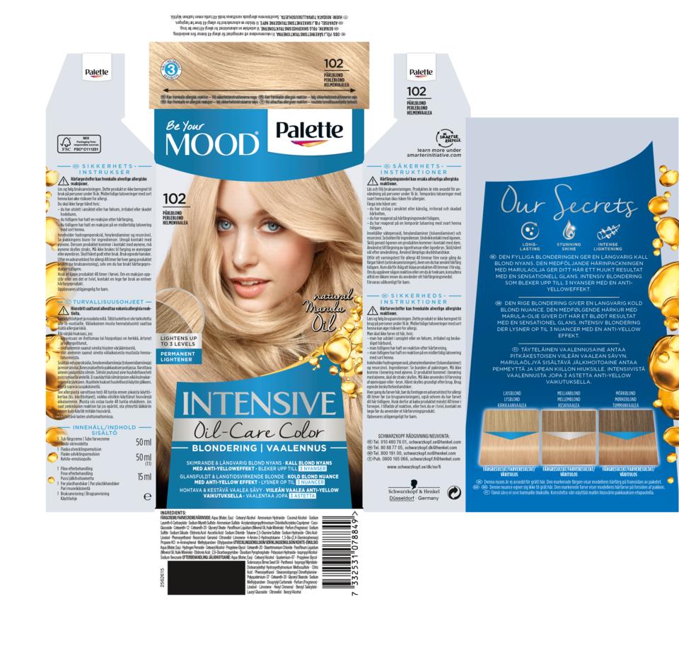 Schwarzkopf MOOD Intensive Oil-Care Color 102 Pearl Blond | lyko.com