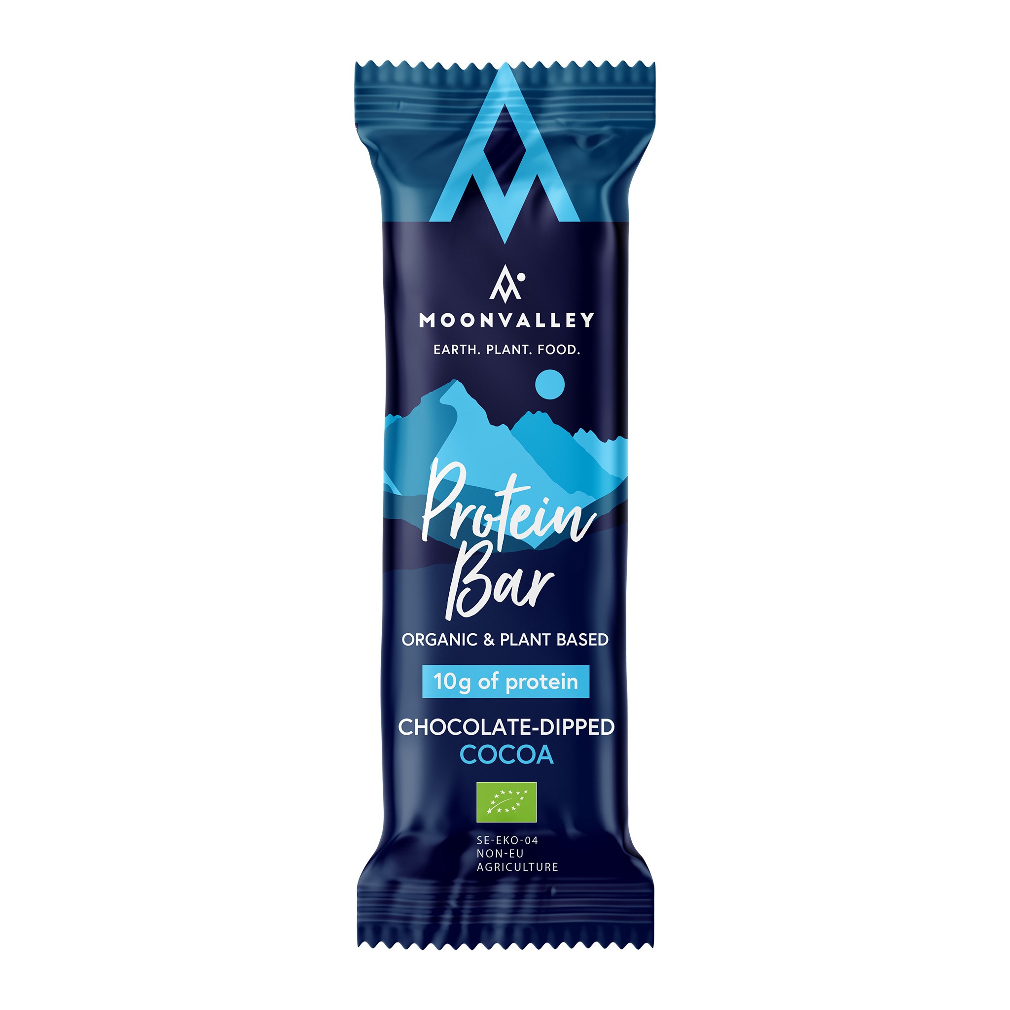 Läs mer om Moonvalley Chocolate-dipped Protein Bar Cocoa 60 g