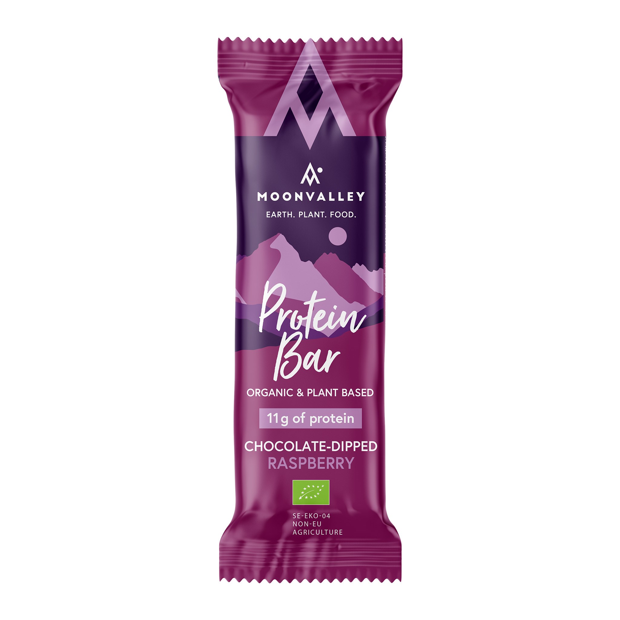 Läs mer om Moonvalley Chocolate-dipped Protein Bar Raspberry 60 g