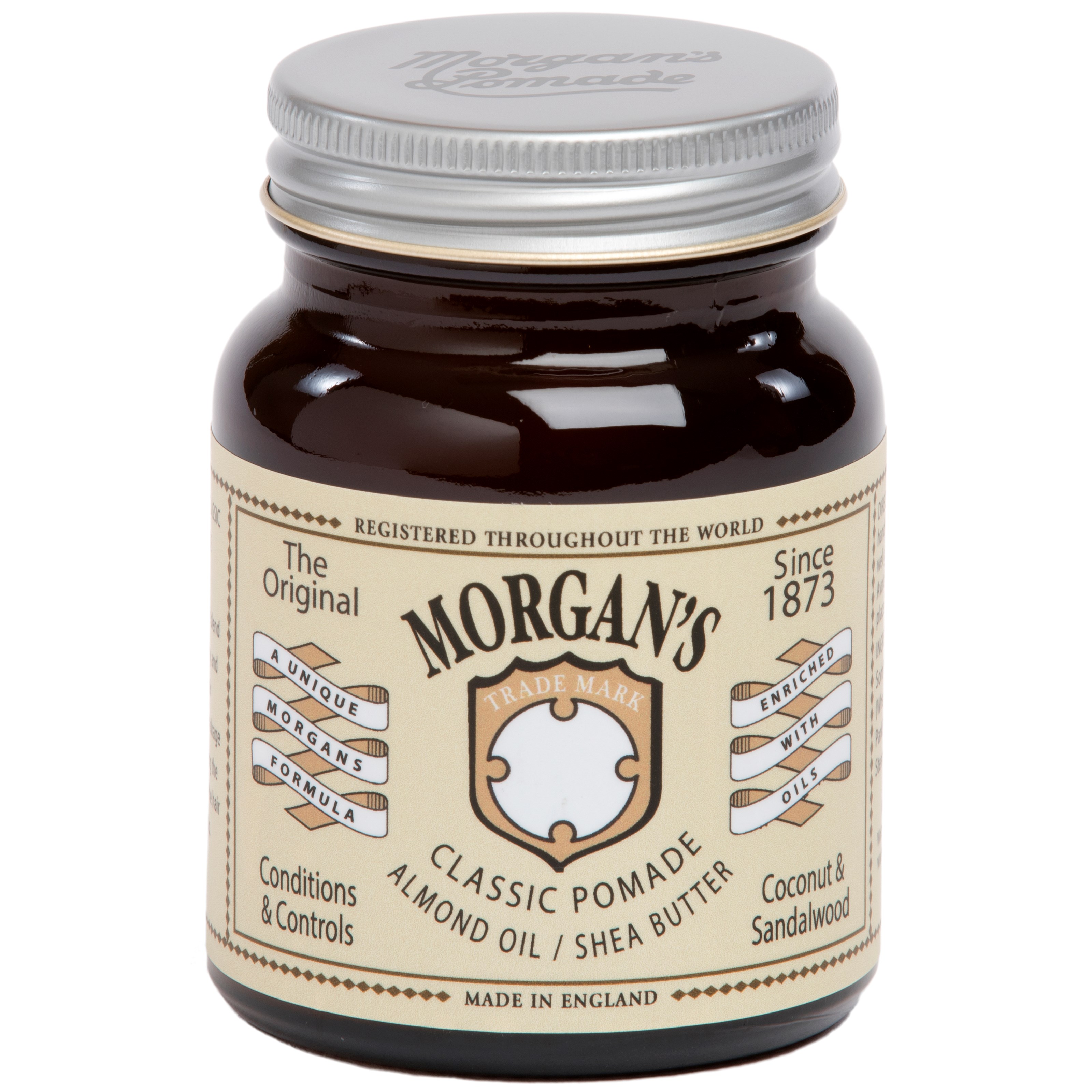Morgans Pomade Classic Pomade Almond Oil - Shea Butter Cream Label