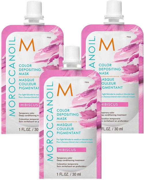 Moroccanoil Color Depositing Mask Hibiscus 30 ml x 3