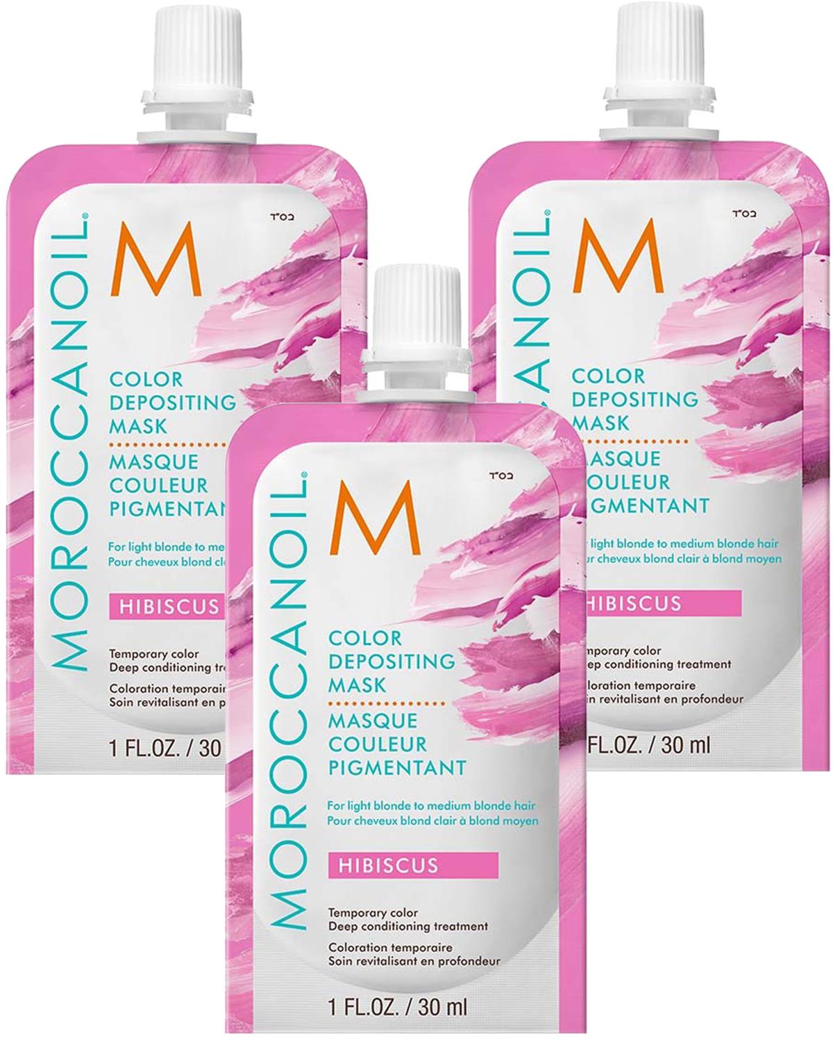 Moroccanoil Color Depositing Mask Hibiscus 30 ml x 3