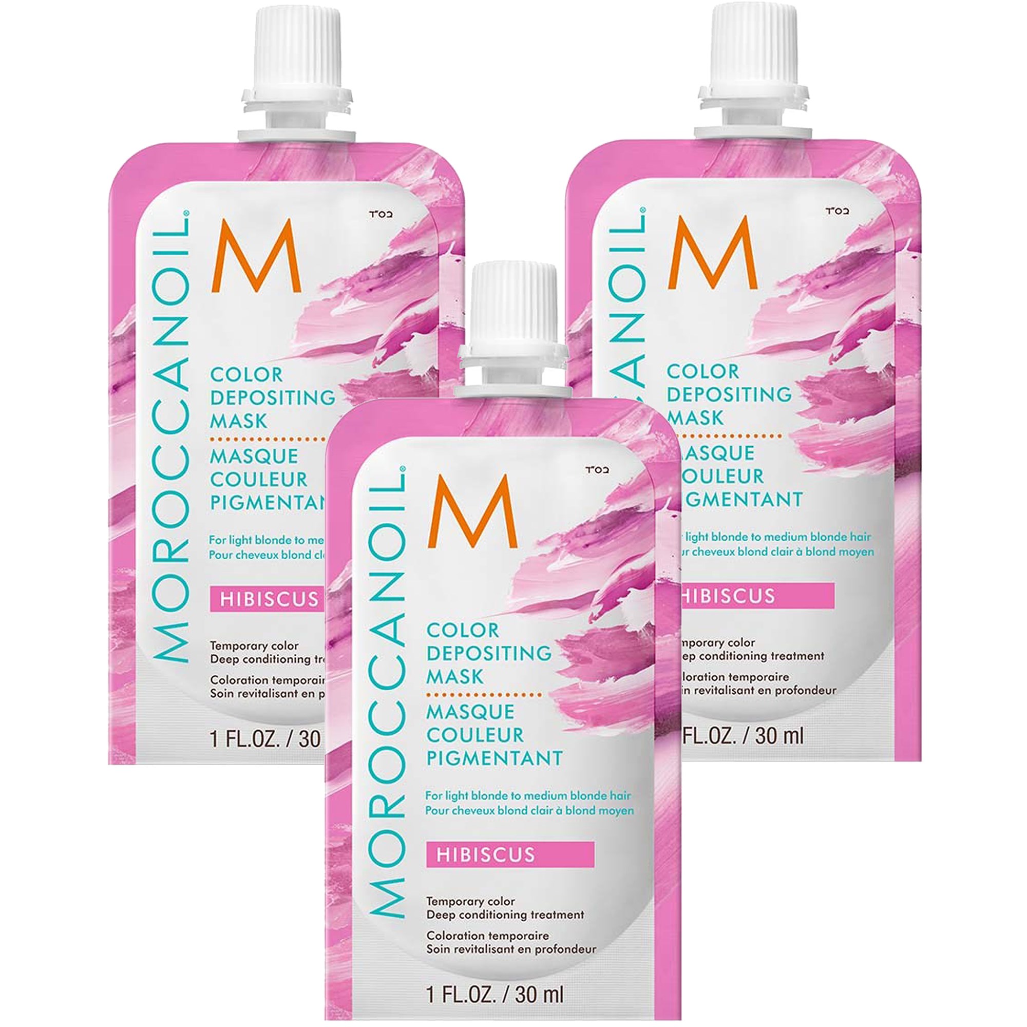 Moroccanoil Color Depositing Mask Hibiscus 30 ml x 3
