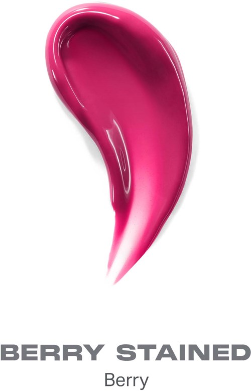 Ett ljust rosa färgspill med ordena Berry Stained och Berry under.
