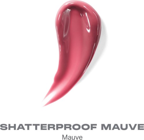 En provbit av mauve nagellack med en glänsande, slät yta och en kurvig form.