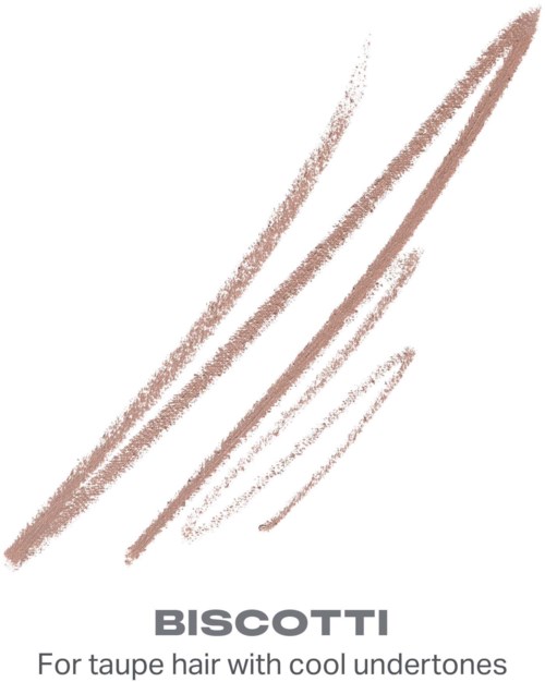 A logo with brown scratch marks and the text Biscotti for taupe hair with cool undertones.