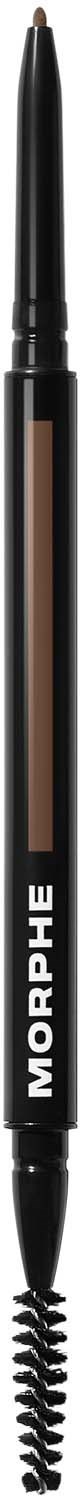 A dual-ended eyebrow pencil with one fine tip and a spiral brush, labeled Morphe.