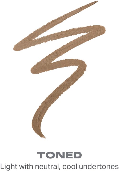 Makeupprovet i ljusbeige med neutrala, svala undertoner märkt Toned.