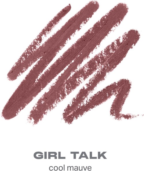 En cool mauve läppstiftsstreck pryder affischen med orden Girl Talk.