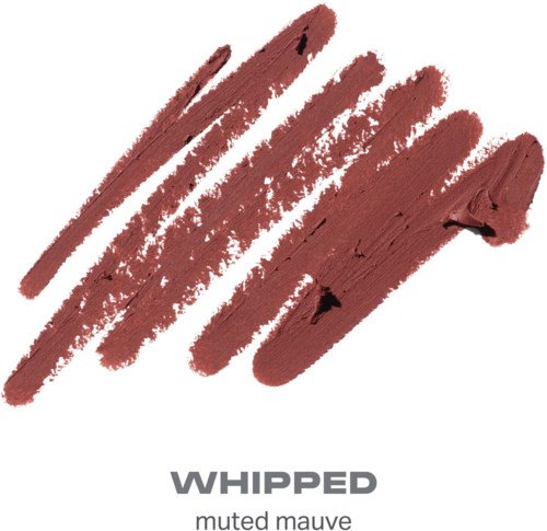 Ett swatch i mutad mauvefärg med ordet WHIPPED och beskrivning mutad mauve nedan.