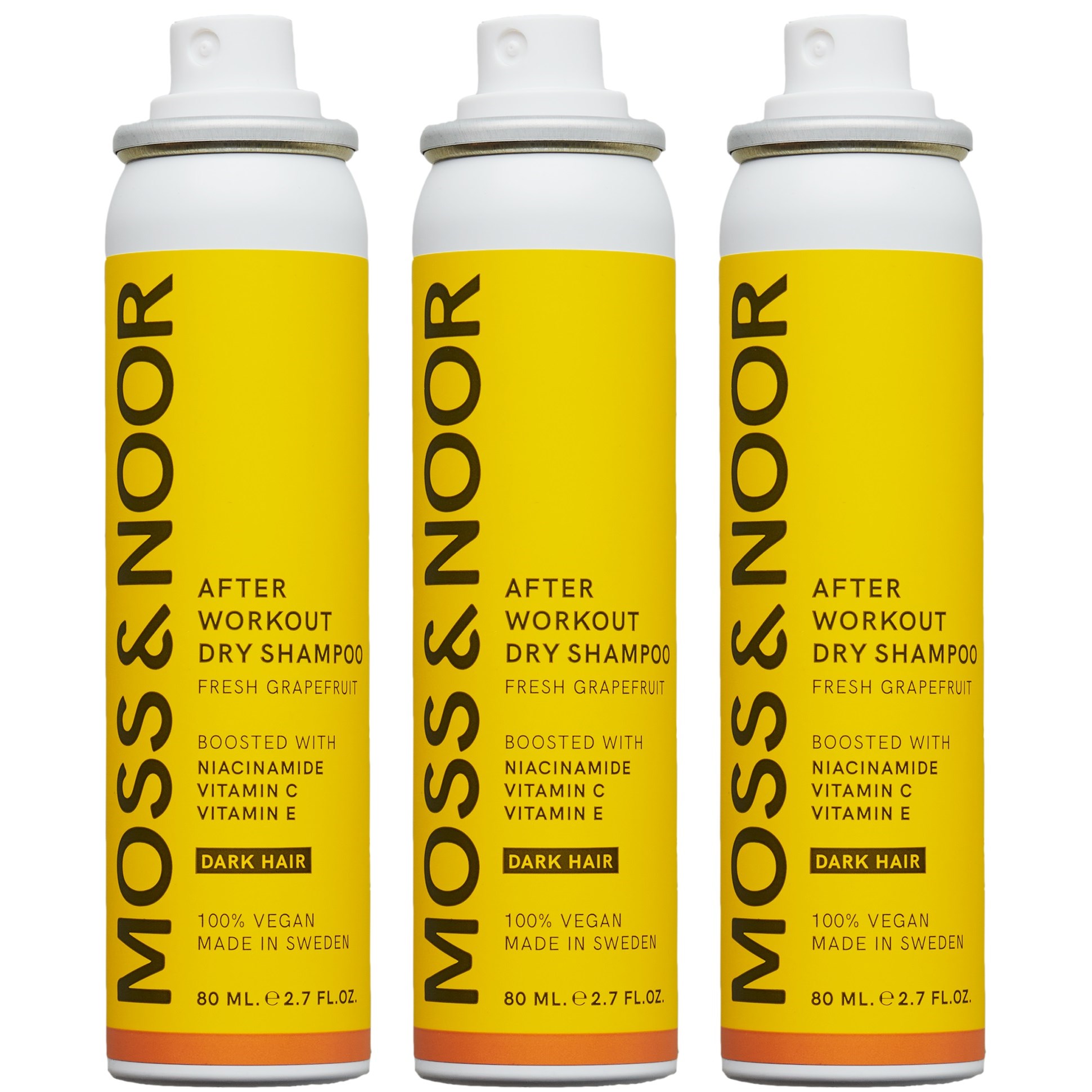 Läs mer om Moss & Noor After Workout Dry Shampoo Dark Hair 3-pack