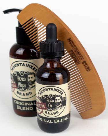 Mountaineer Brand Premium Original Blend Beard Oil & Beard Wash Duo with Comb   