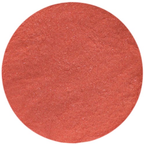 En rund, texturerad röd yta, slät och glittrig, med små glittrande glimmer över hela.