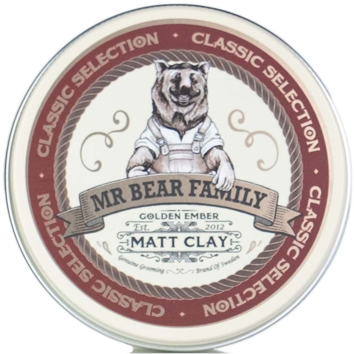Mr Bear Family Golden Ember Pomade Matt Clay 100 ml billede